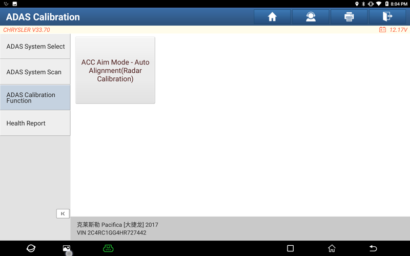 Pacifica ACC Radar Calibration 03