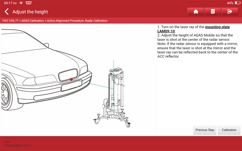 ALFA ROMEO Stelvio Laser Radar Calibration 13