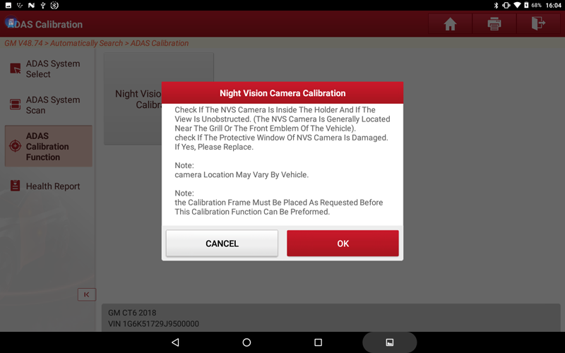 Cadillac CT6 Night Vision Camera Calibration 08