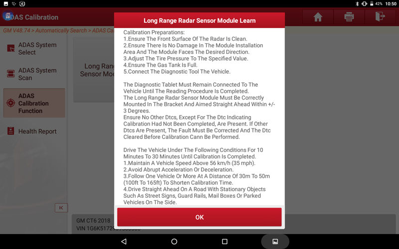 Cadillac CT6 Long Range Radar Calibration 05