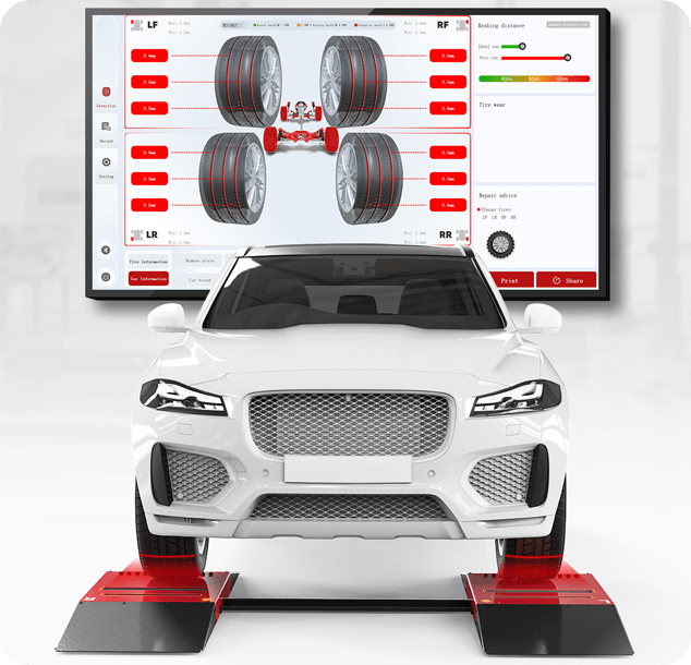 TTM619 passenger car pass-through tyre tread depth measuring equipment