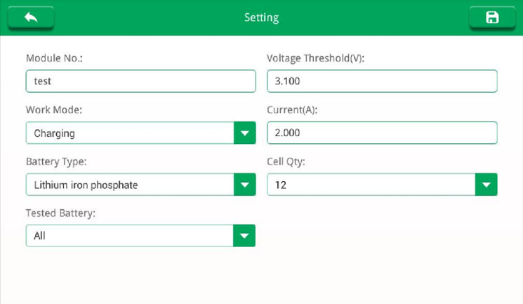 Module number: Name of the test data